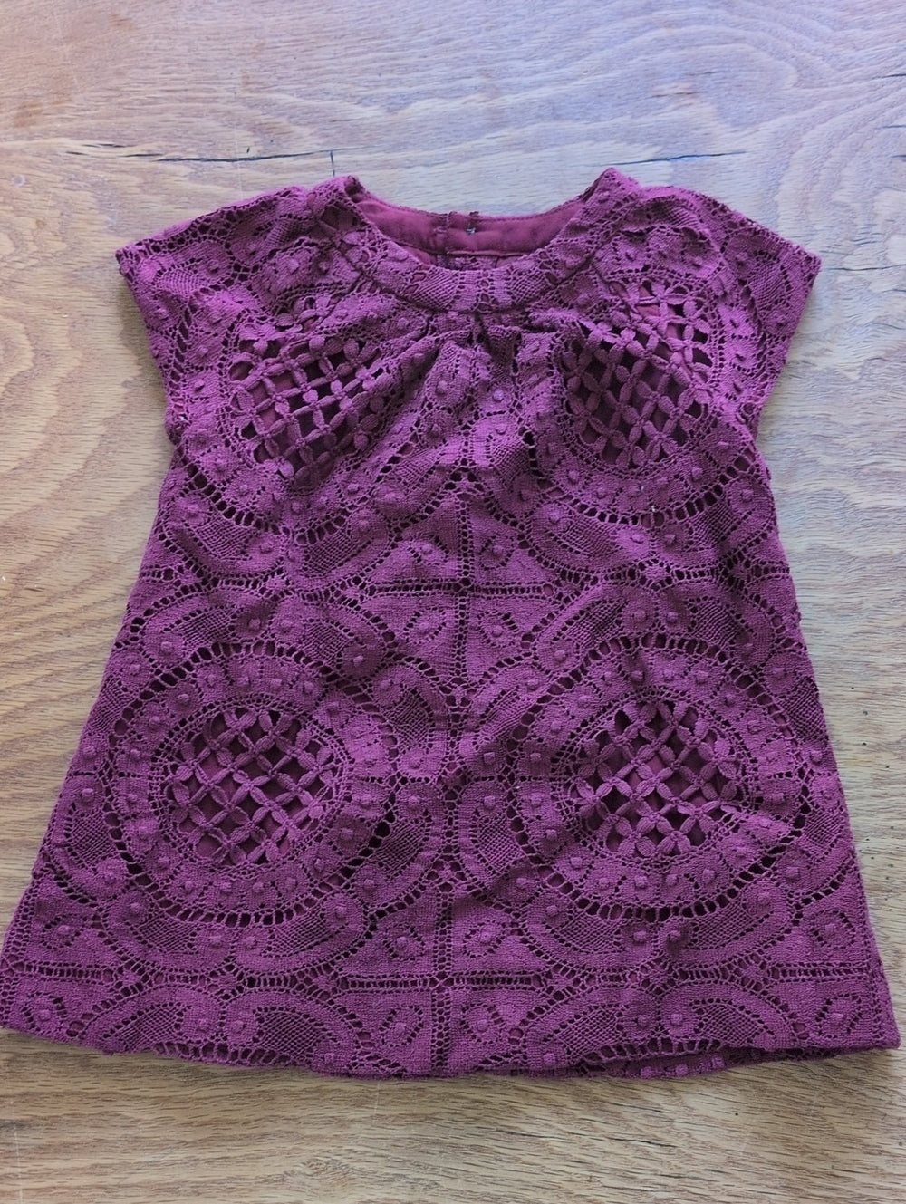 Burberry Lace Burgundy Dress - 6 Mo