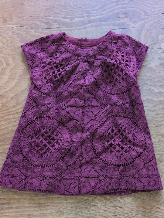 Burberry Lace Burgundy Dress - 6 Mo
