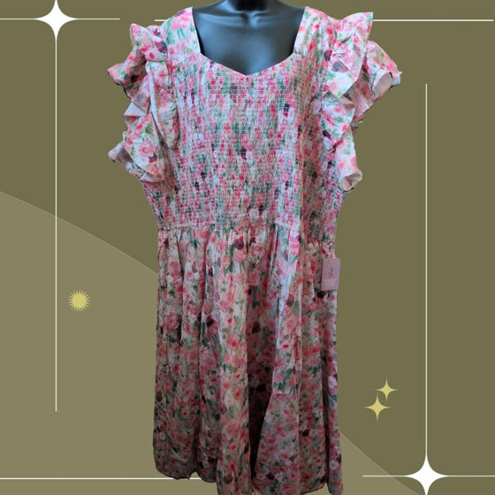 Ivy City Co Hattie Dress In Watercolor Floral - 5x