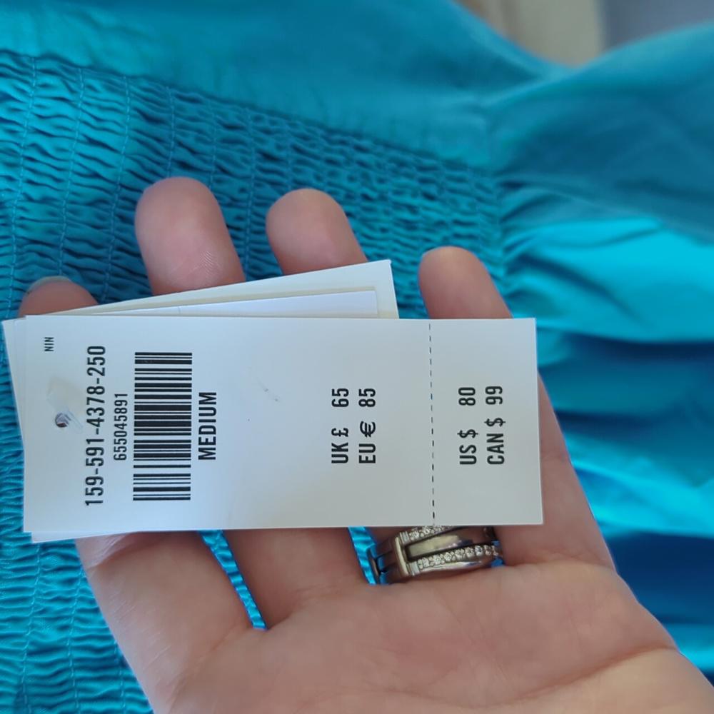 Abercrombie And Fitch Emerson Blue Puff Sleeve Mini Dress - Medium