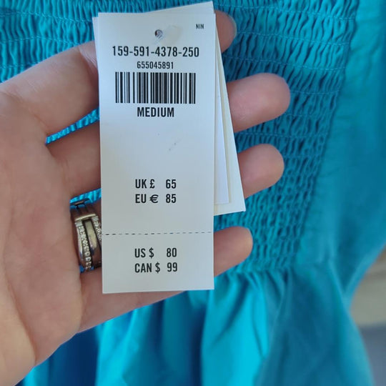Abercrombie And Fitch Emerson Blue Puff Sleeve Mini Dress - Medium