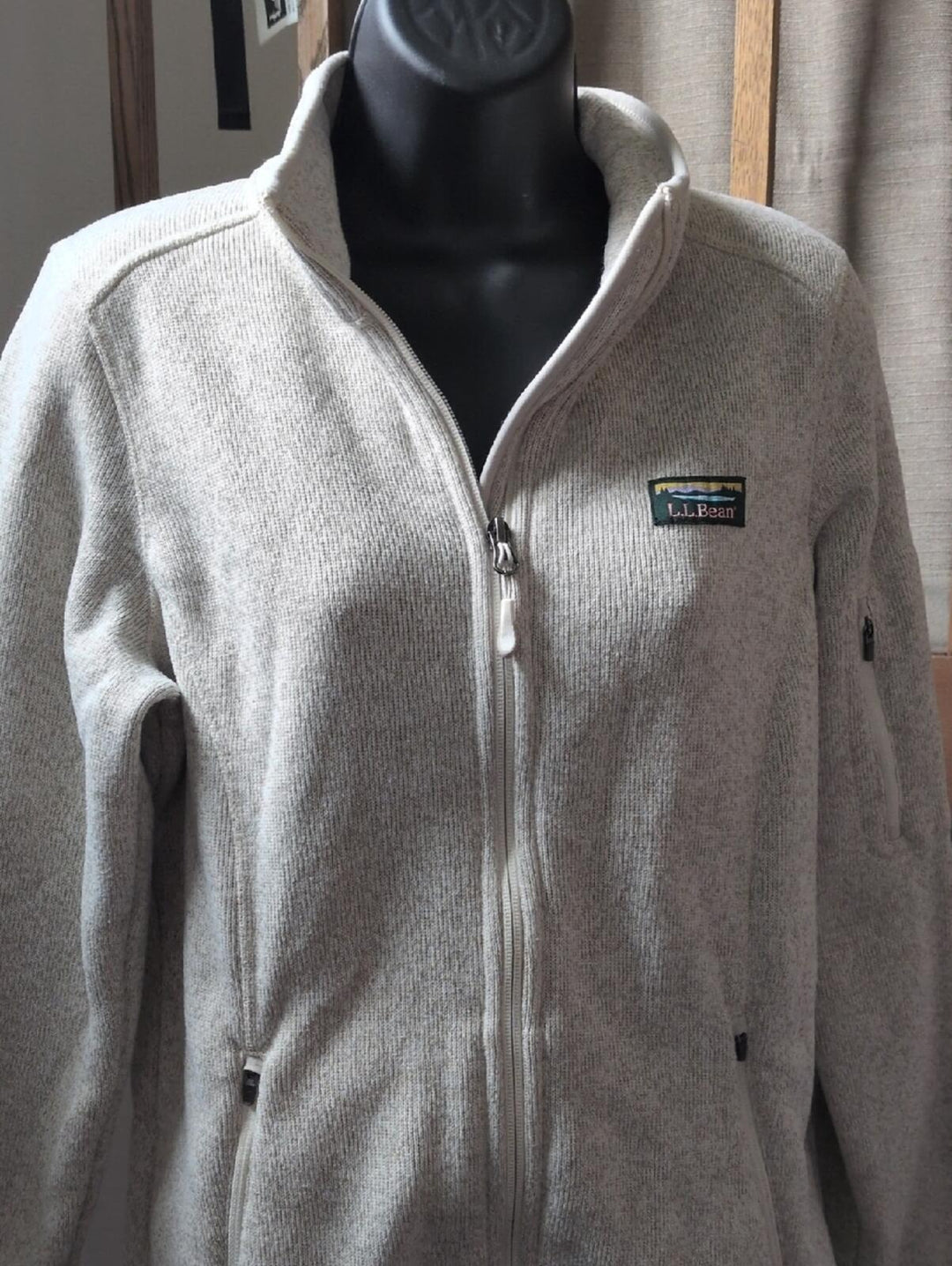 L.L.Bean Sweater Fleece Full-Zip Jacket In Sailcloth Tan - MT