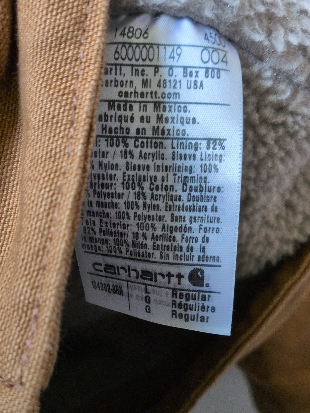 Carhartt Washed Duck Sierra Jacket in brown - large
