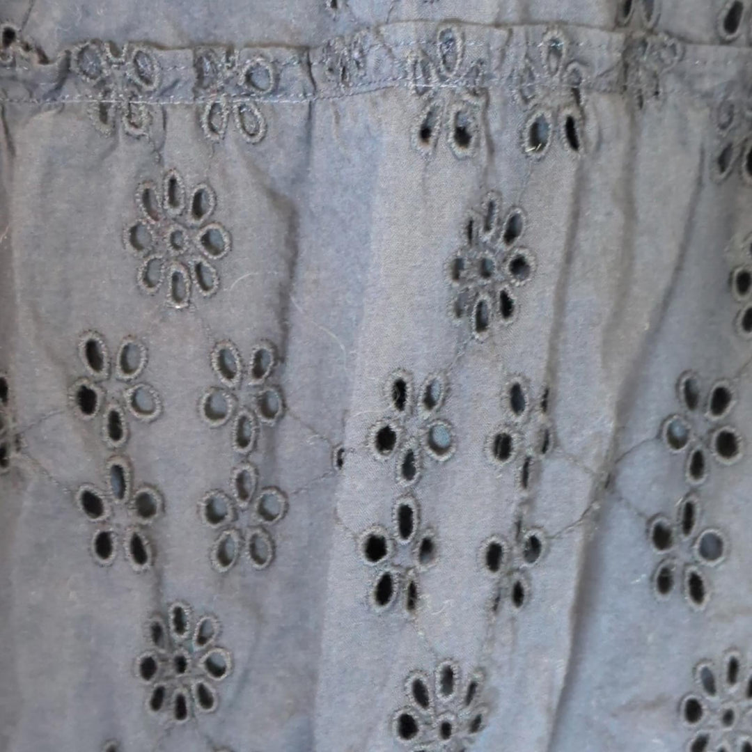 Quince Organic Cotton Eyelet Smocked Midi Dress