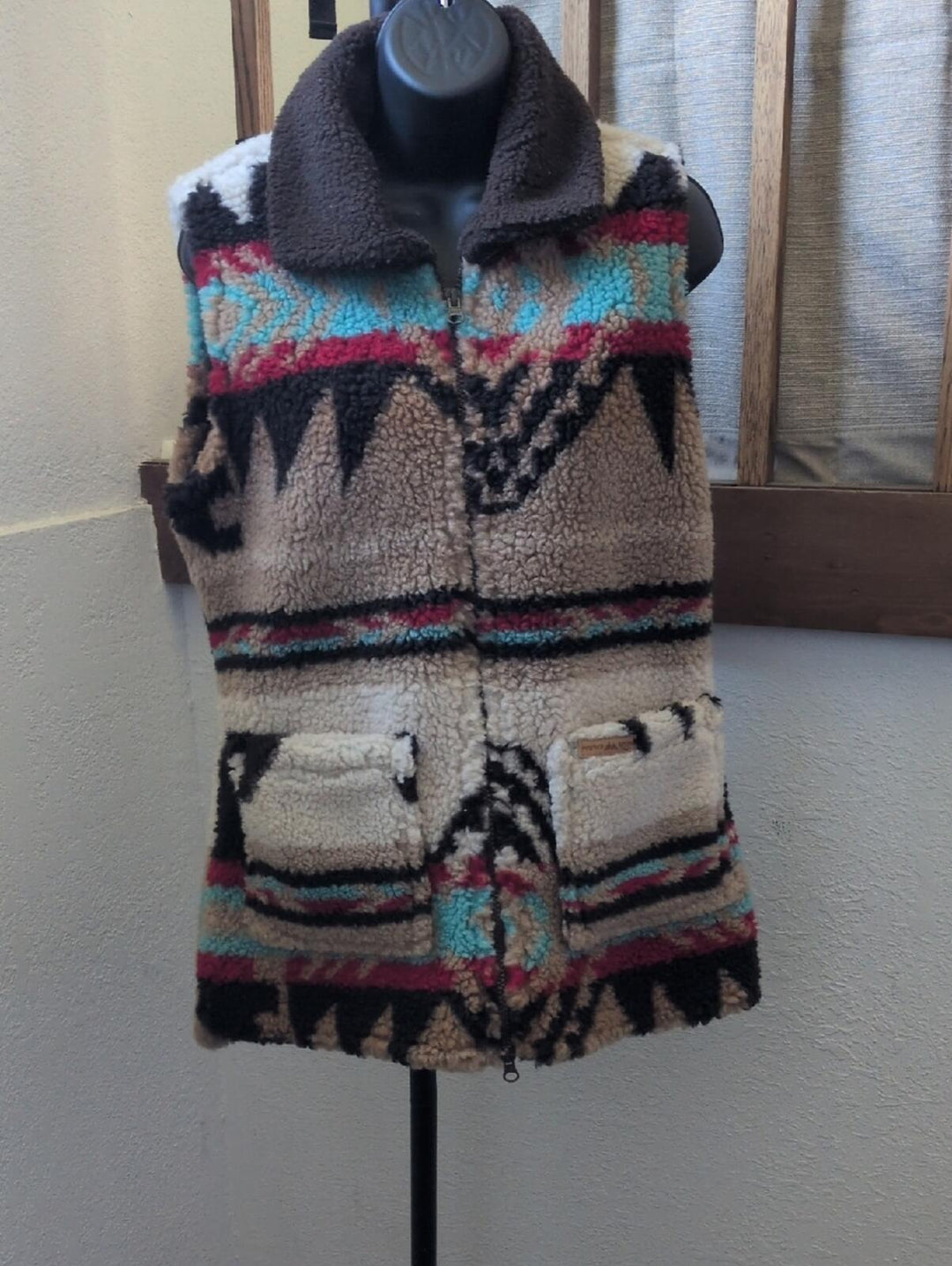 Powder River Outfitters Aztec Jacquard Berber Vest - M