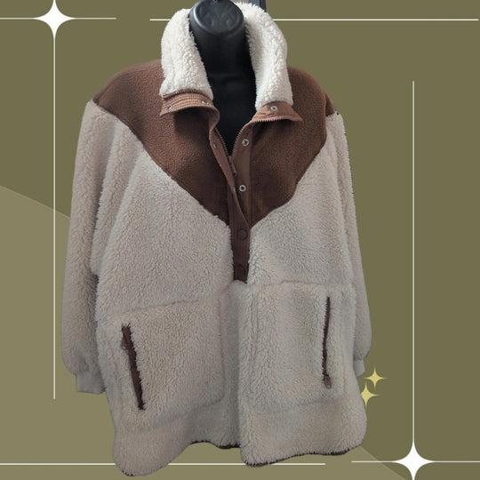 Fp Movement Fall To Rise Quarter Snap Sherpa Oversized Pullover - XS/S