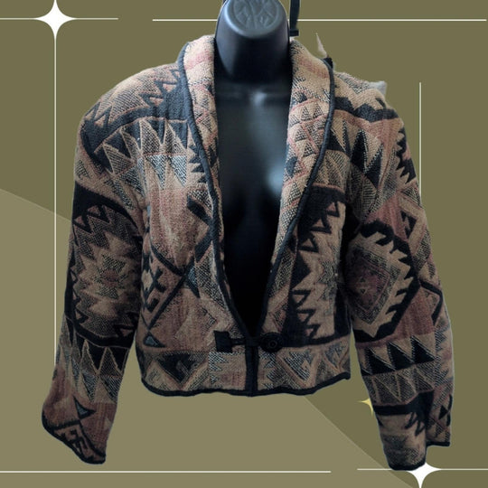 Vintage Flashback Southwestern Cropped Jacket - Medium