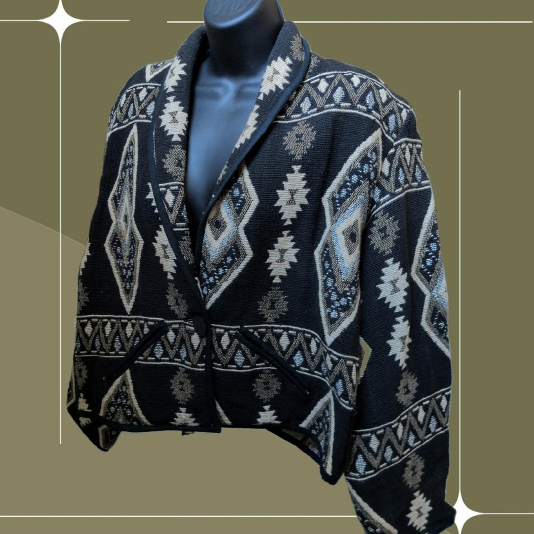 Vintage 90s New Identity Kilim Style Jacket  - Large