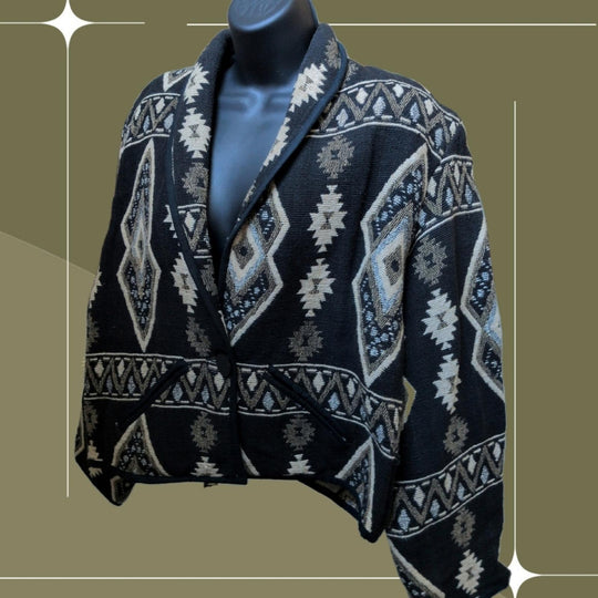 Vintage 90s New Identity Kilim Style Jacket  - Large