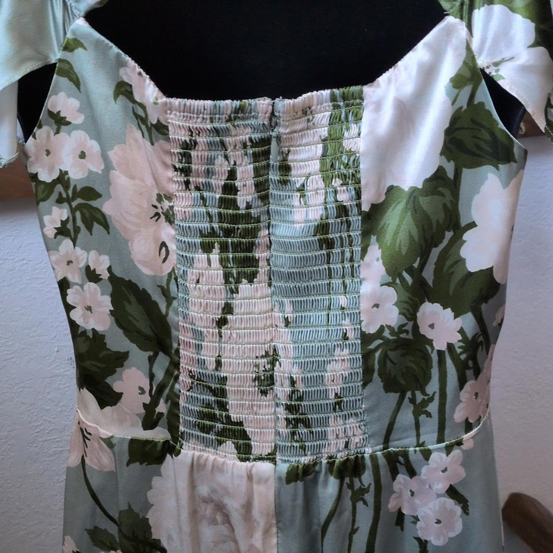 Reformation Sianna Silk Dress In tarragon - US 4