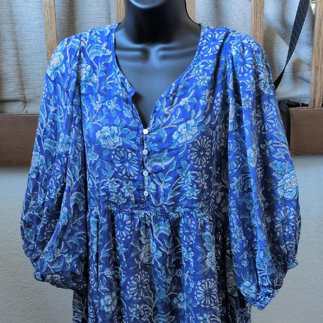 River Goddess Co Aqua Indian Rose Neera Maxi  - M/L