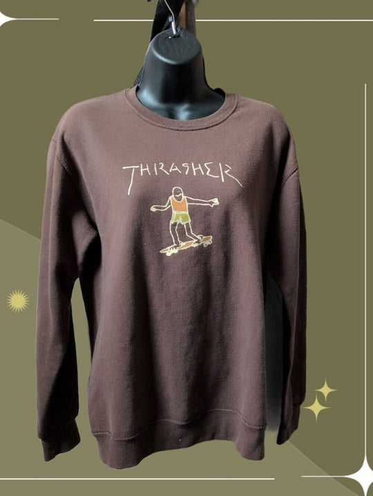 Thrasher Doodle Skateboarder  Crew Sweater Size S