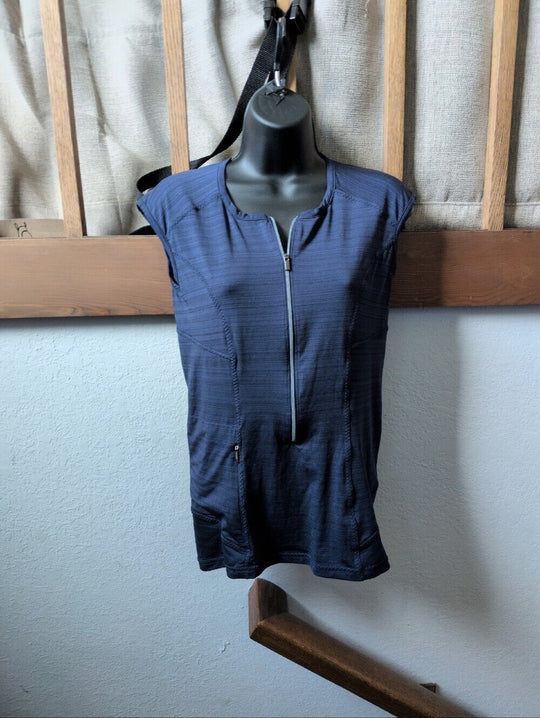 Navy blue Athleta Pacifica Half Zip Sleeveless Top size s