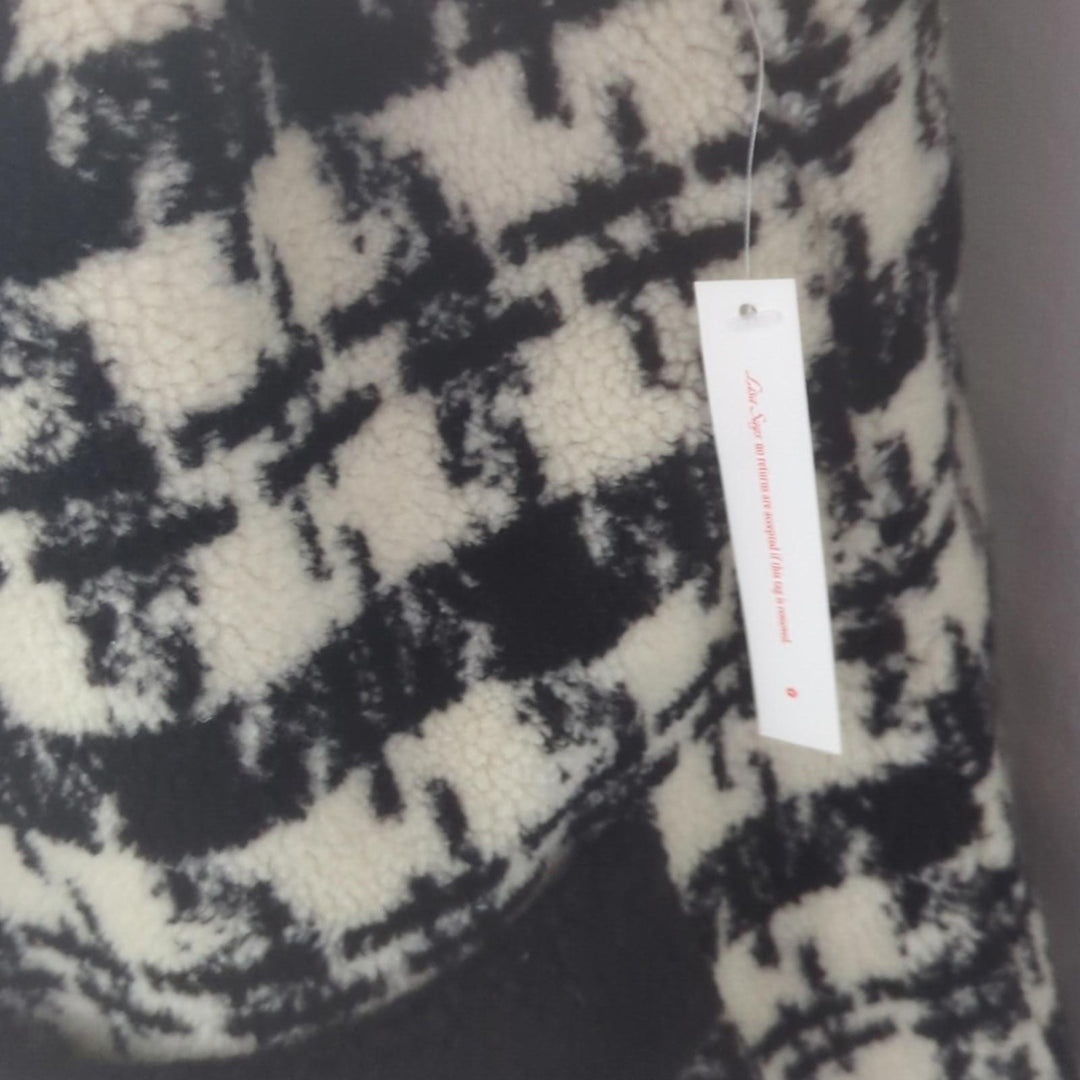 Lisa Says Gah Monique Houndstooth Sherpa Jacket