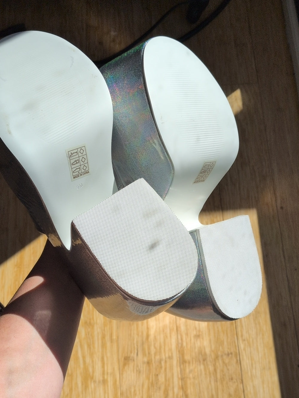 Space Island Holographic Platform Heel Shoes Size 9/40