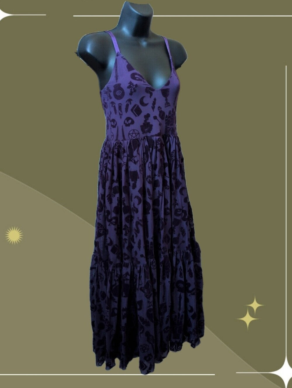 Witch's Altar Purple Sheer Midaxi Dress by  BlackMilk Clothing - xxs