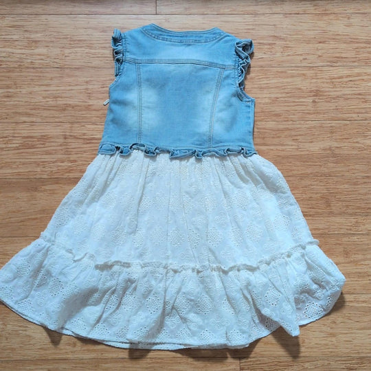 Mayoral Eyelet And Denim Dress - Girls 8