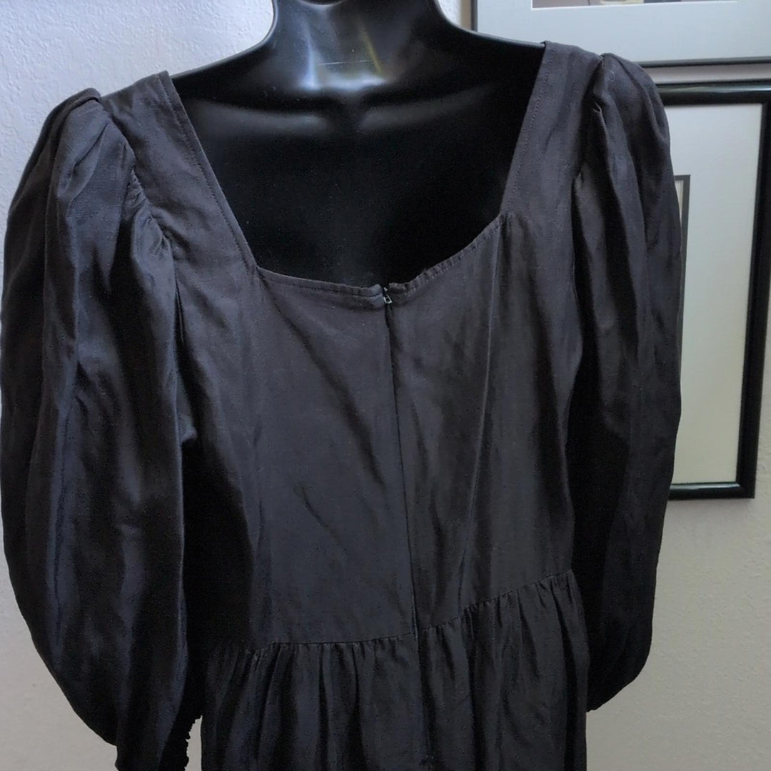 Ba&sh Puff Sleeve Square Neck Dress Black - US 2