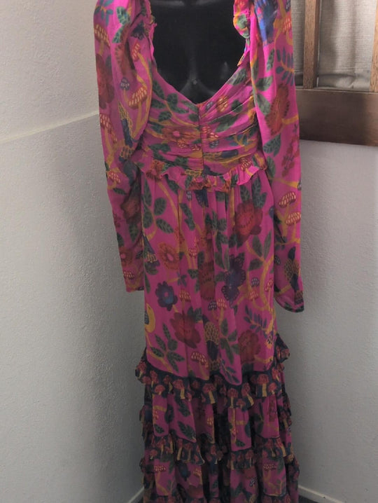 FARM Rio Sweet Forest pink floral print long-sleeve maxi dress - Small