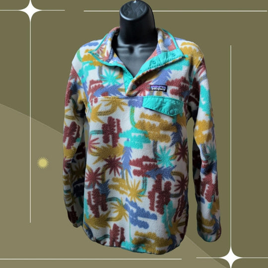 Patagonia Aztec Trees Print Synchilla - XS