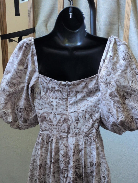 Selkie The Day Dress in the Milkmaid Brown Toile Cotton -XS