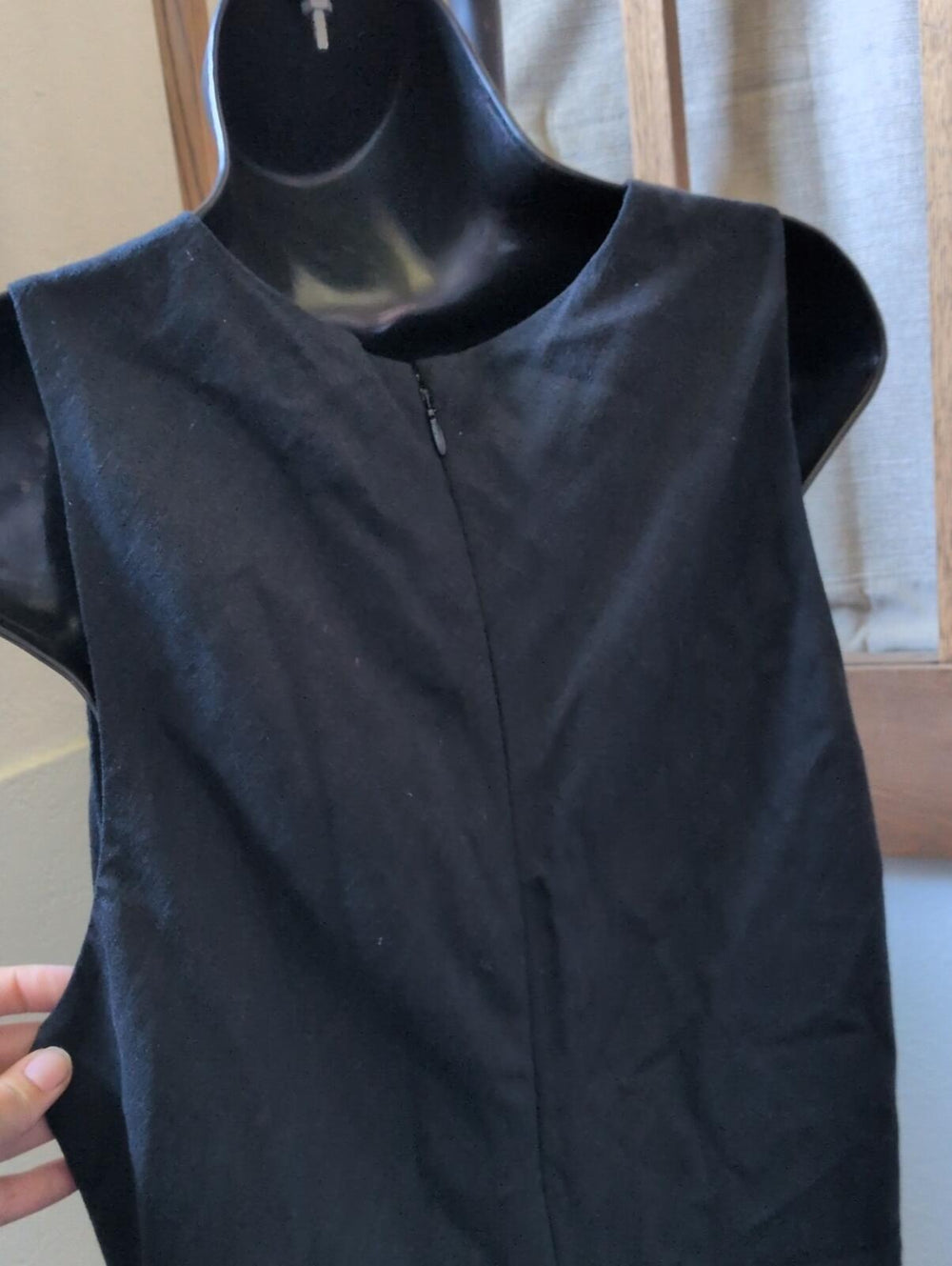 Abercrombie High Neck Linen Blend Dress In Black - LT
