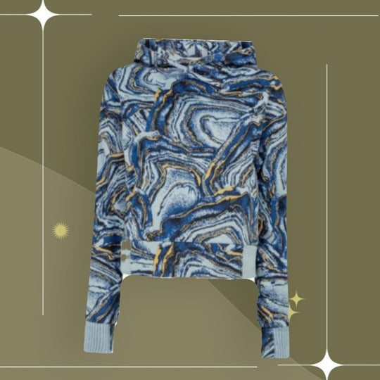 Twenty Montreal Crystal Azurite Hyper Reality Knit hoodie Atlantic Blue - Medium