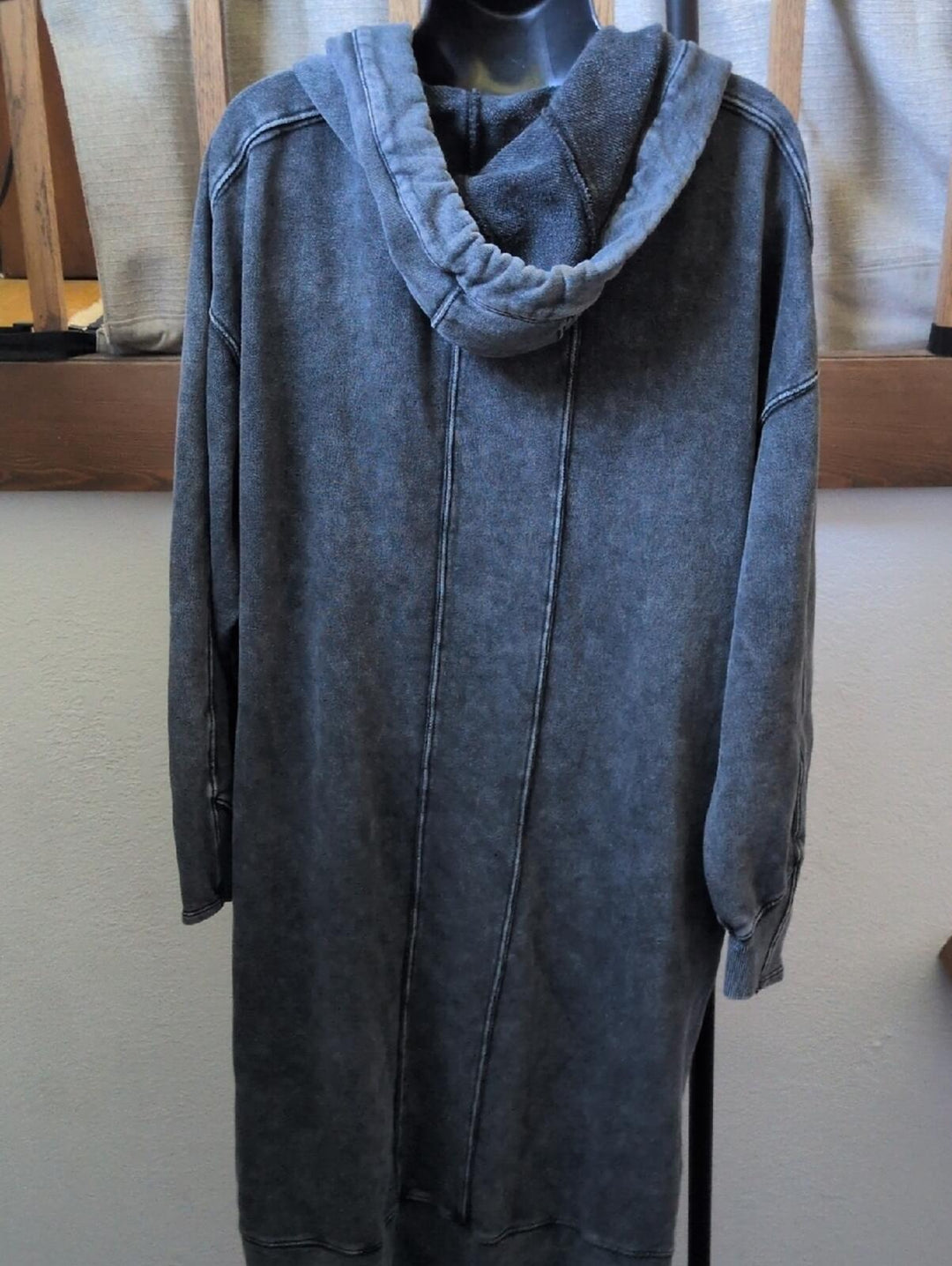 Spur Of The Moment Oversized Drawstring Longline Hoodie Sweater Dress - XS