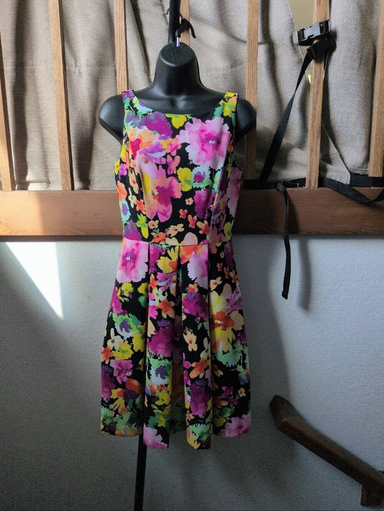 The Limited Bright Floral Skater V Neck Dress - 2