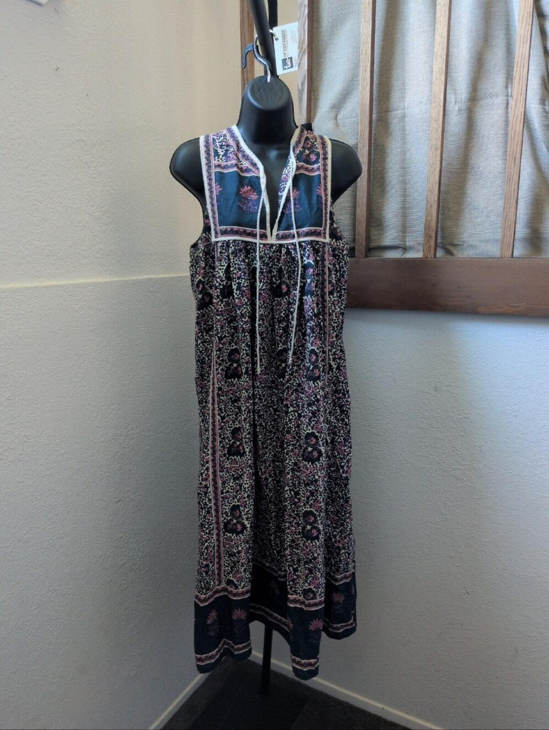 Fox In Gown Boho Block Print Floral Dress -  XS/S