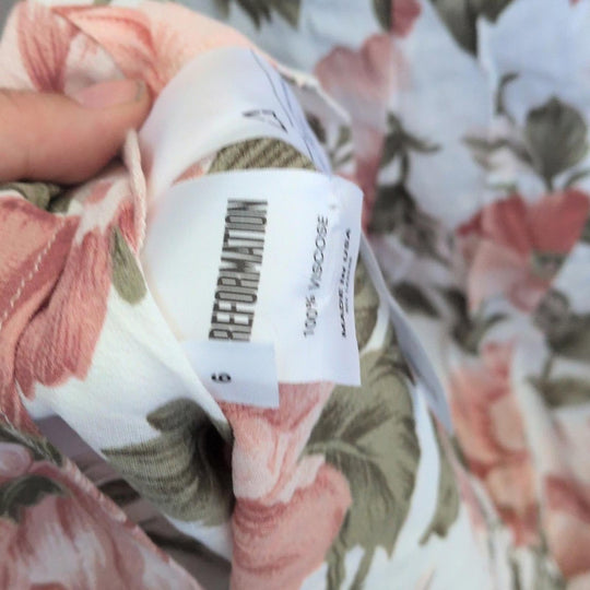 Reformation Ophelia Pink Floral Midi Dress