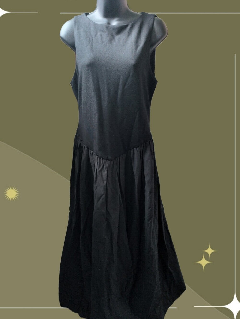 Dissh The James Black Bubble Midi Dress - US 6