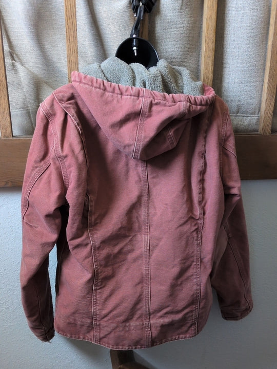 Vintage Carhartt Jacket Women's Medium Pink Rose WJ141 VRS Sherpa Lined  size s