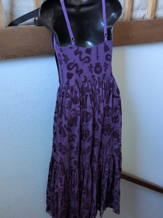 Witch's Altar Purple Sheer Midaxi Dress by  BlackMilk Clothing - xxs