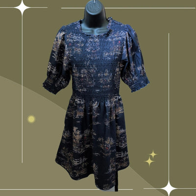 Hill House Home Vivi Nap Dress in the Equestrian Toile Navy - Small