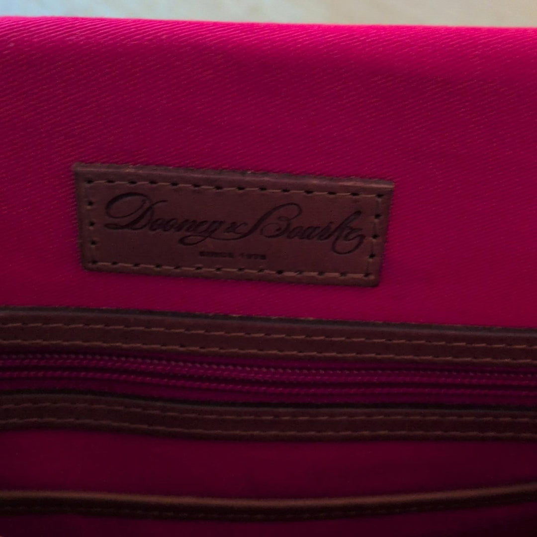 Vintage Dooney And Bourke All Weather Leather Western Leather Saddle Bag