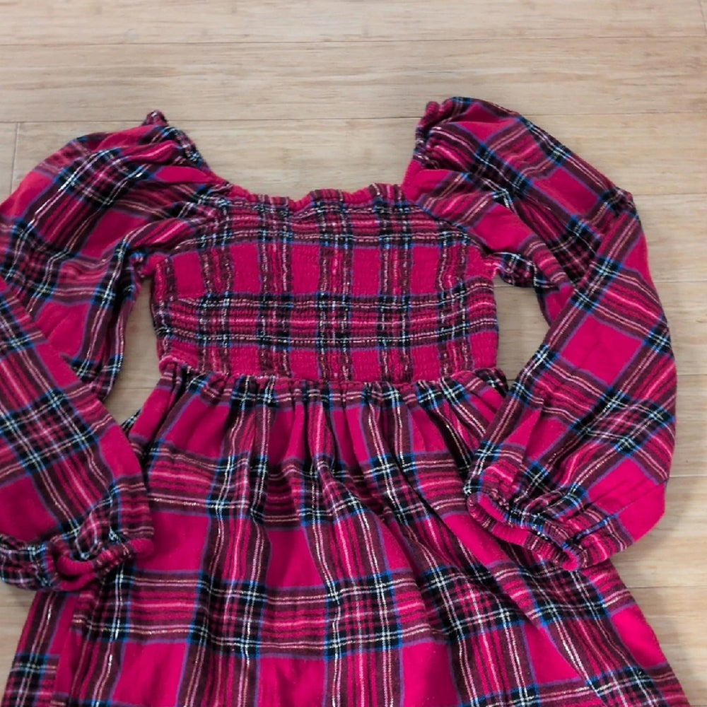 Thereabouts Girls Sparkle Tartan Plaid Dress - L /14