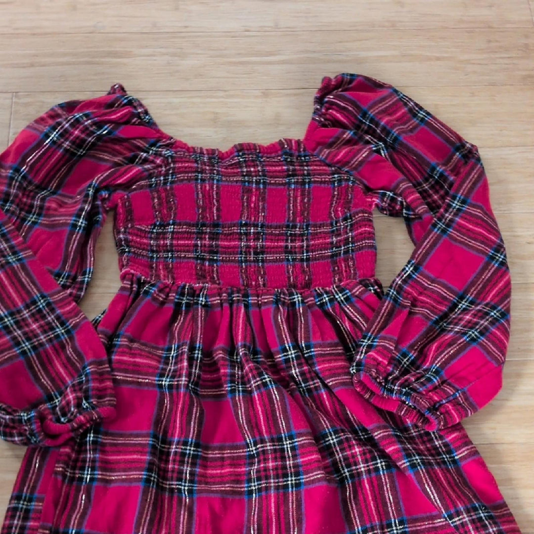 Thereabouts Girls Sparkle Tartan Plaid Dress - L /14