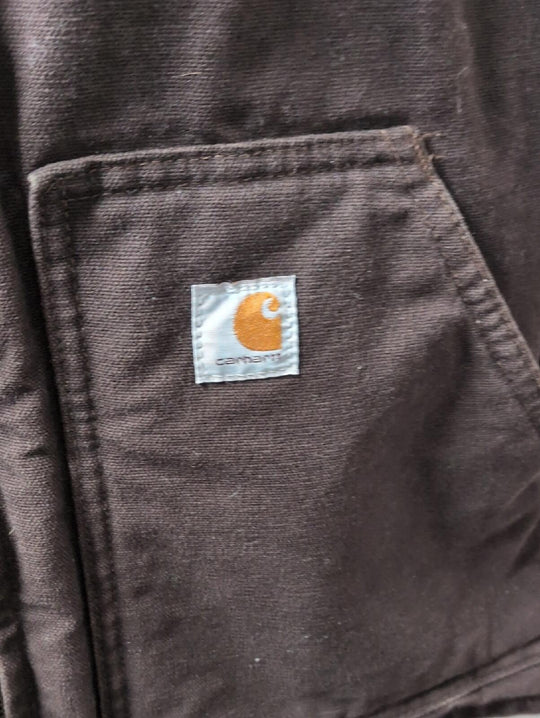 Carhartt Dark Brown Duck Canvas Vest - Medium