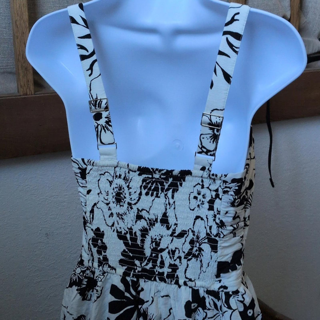 Abercrombie And Fitch Tiered Emerson Maxi Dress In Black And White - Sma
