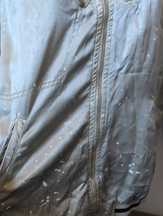 FREECITY Light Green Paint Splatter Bomber Jacket - Small