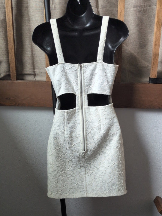 Topshop White Cutout Floral Mini Dress Size 2