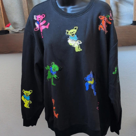 Megan Fabulous Grateful Dead Dancing Bears Sweater - Large