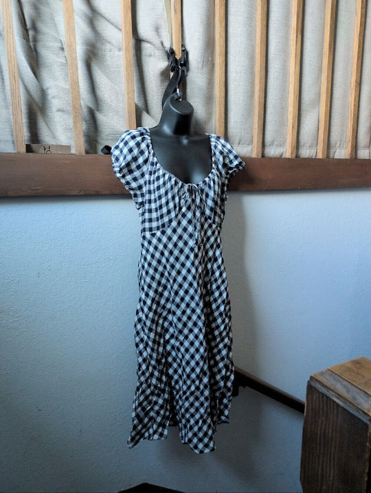 Gap × DÔEN 100% Linen Gingham Midi Dress size large