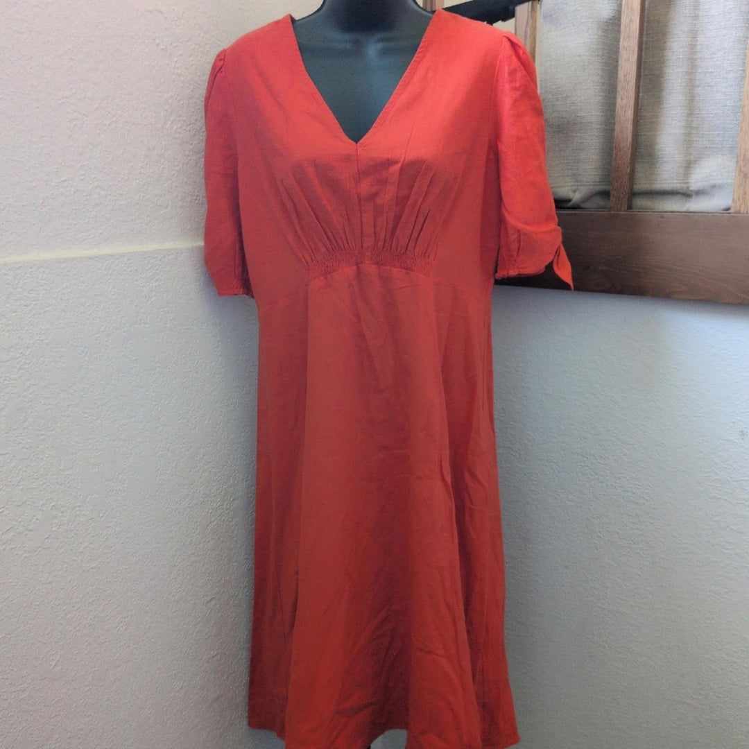 Gal Meets Glam Zinnea Dress In Orange Linen -  US 8