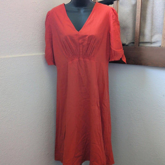 Gal Meets Glam Zinnea Dress In Orange Linen -  US 8