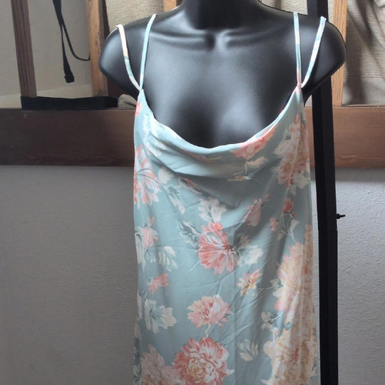 Abercrombie And Fitch Cowl Neck Pastel Floral Maxi Dress - Large
