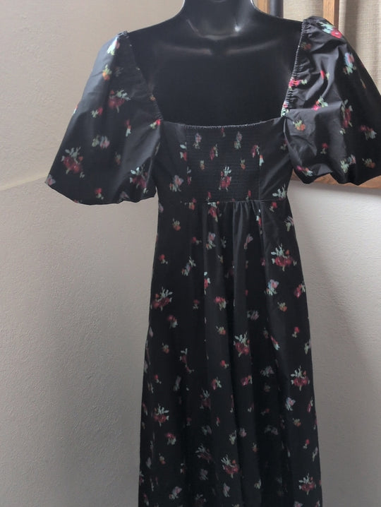 Hill House Matilda Ikat Floral Midi Dress - XS