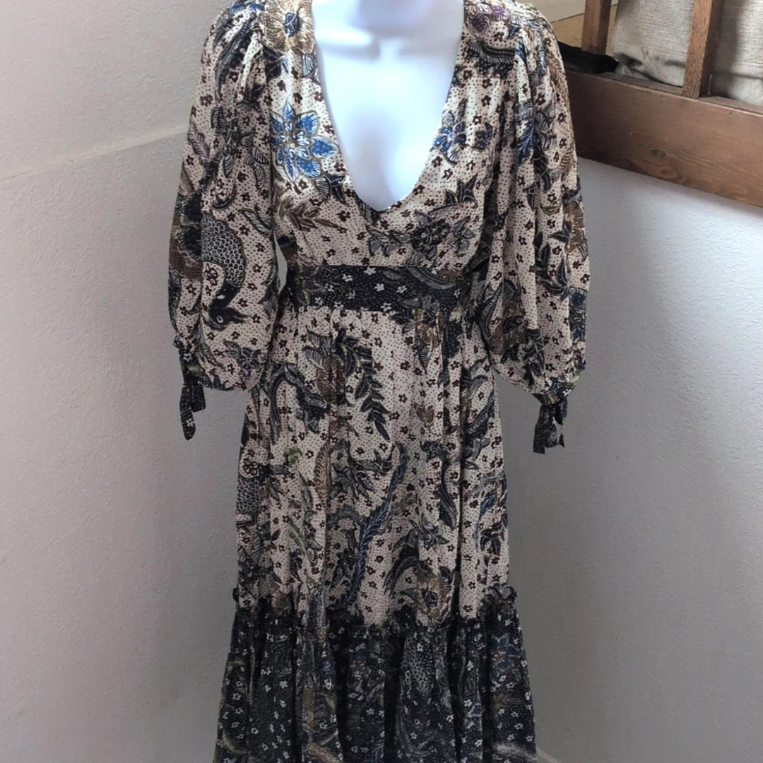 Cara Cara Round Hill Embroidered Voile Dress