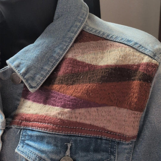 Driftwood Arizona Sunset Embroidered Jean Jacket - Large
